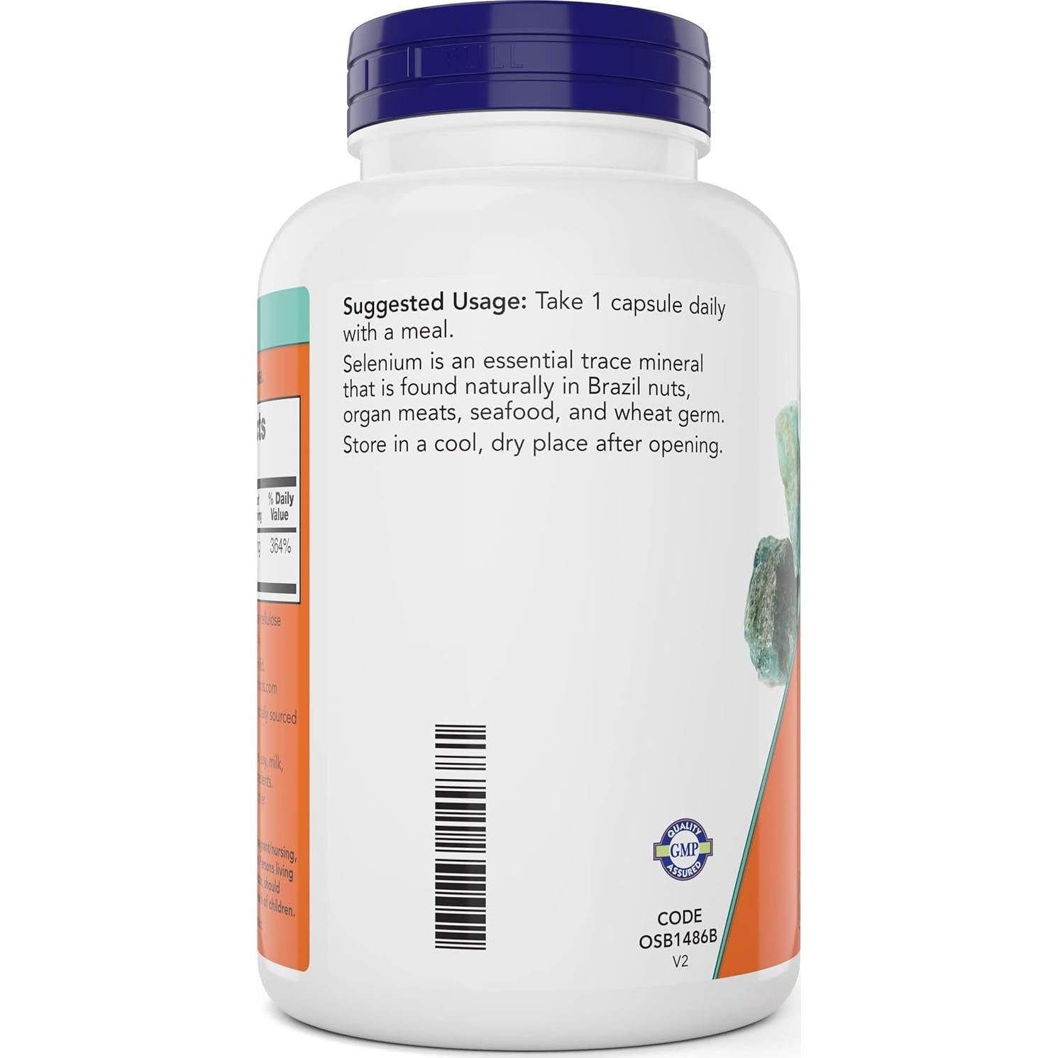 Cápsulas de Selenio 200 mcg NOW - 300 Conteo Veganas