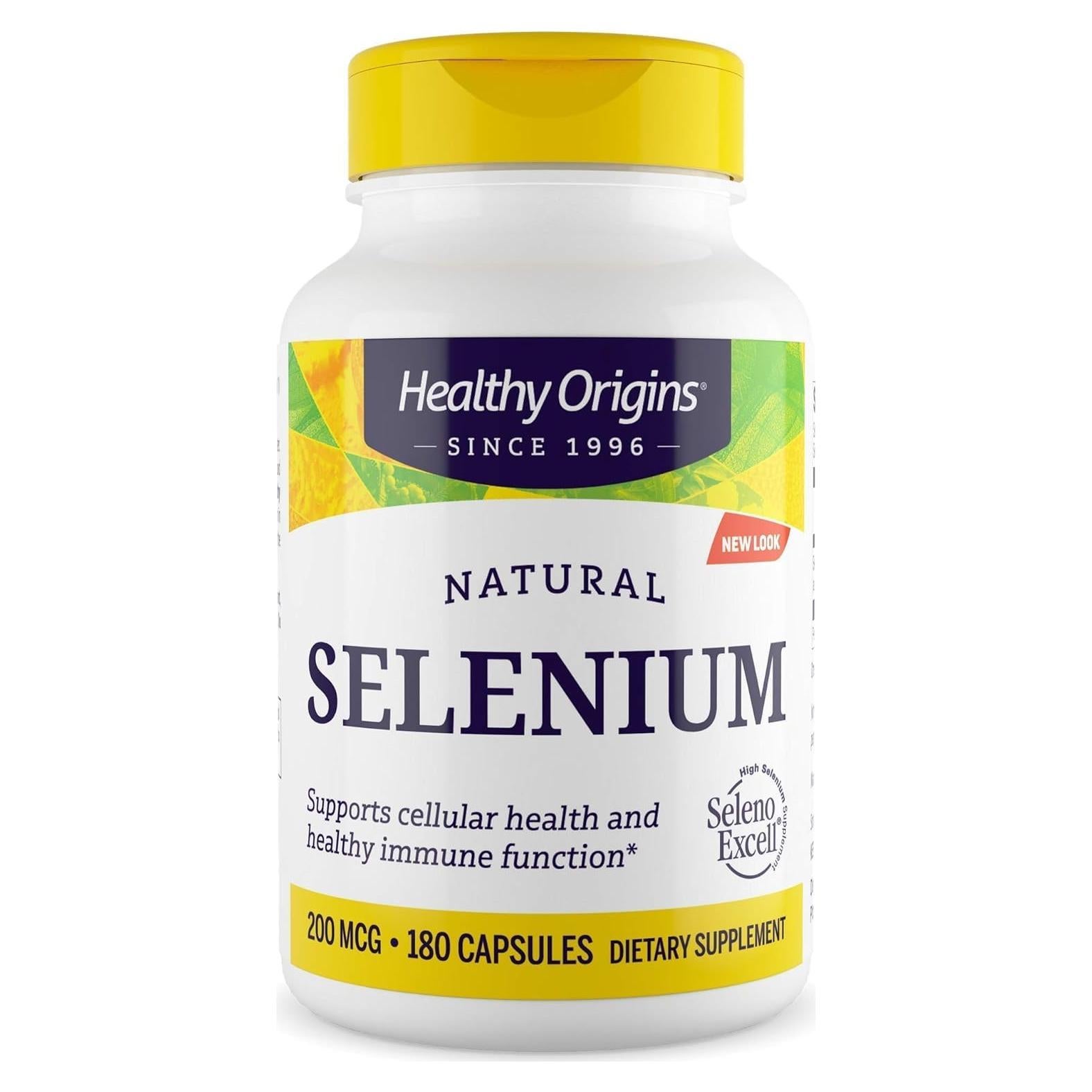 Selenio 200 mcg Healthy Origins - 180 Cápsulas, Soporte Inmunológico
