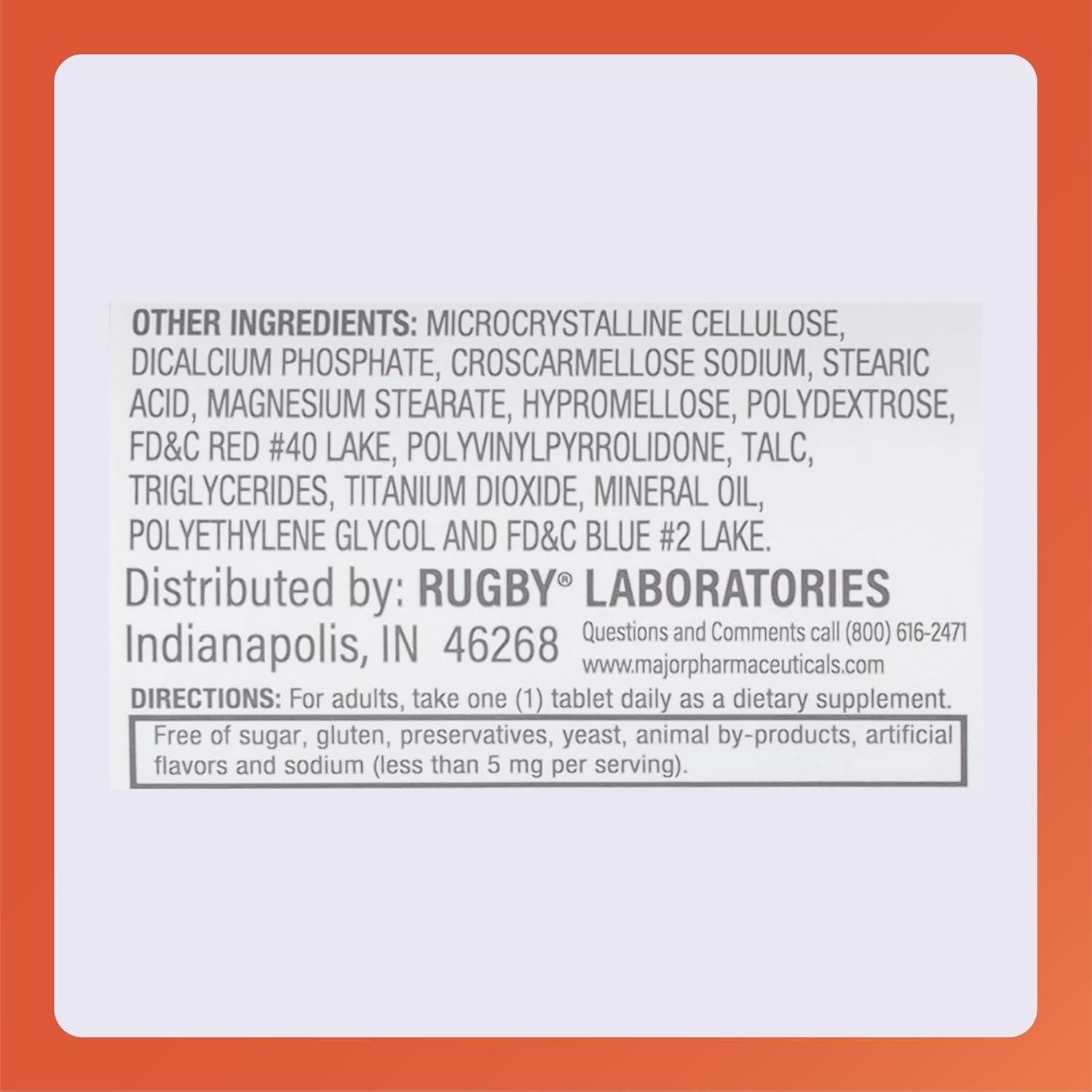 Tabletas Nephro-Vite Rugby - Complejo Vitaminas B y C - 100 Unidades