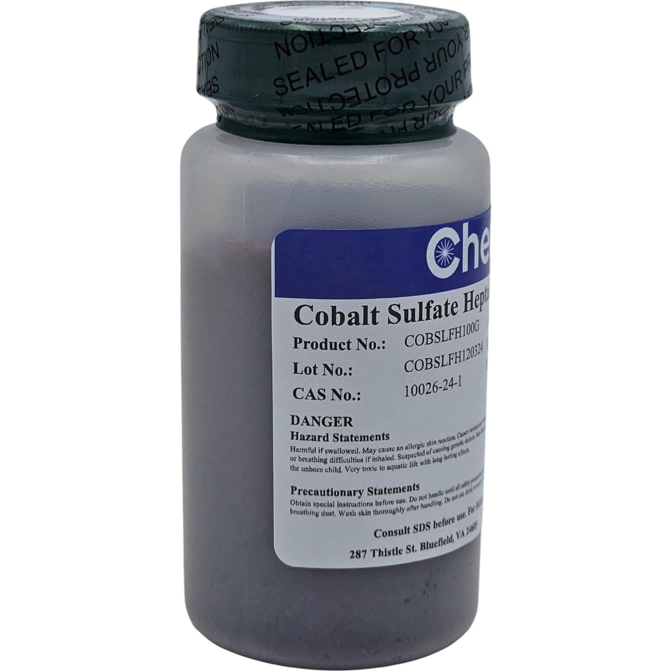 Sulfato de Cobalto Heptahidratado 98% 100g - Chemsavers