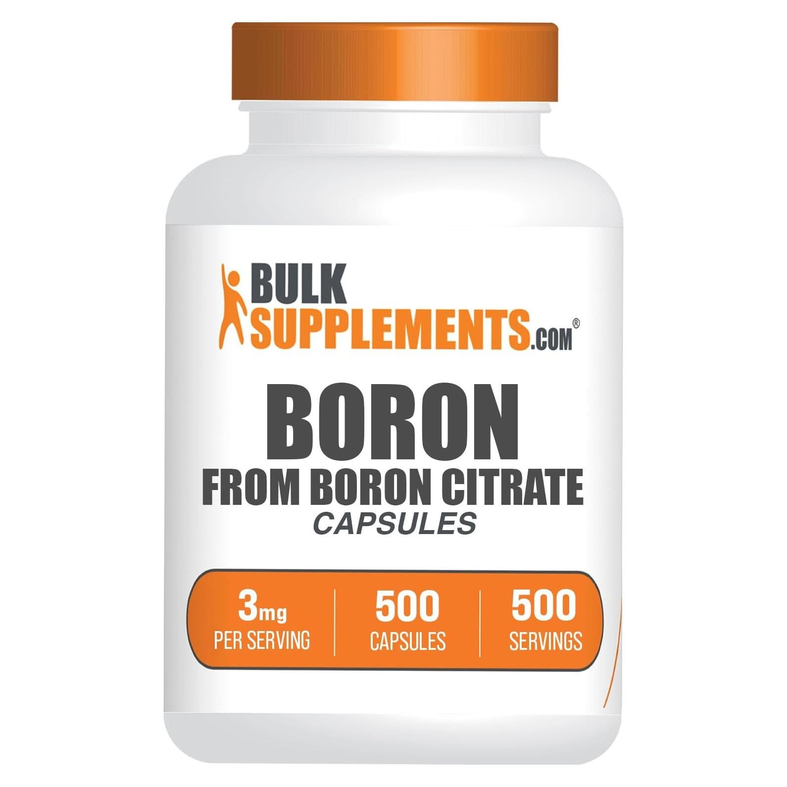 Cápsulas de Boro BulkSupplements 3mg - Suplemento Mineral 500u