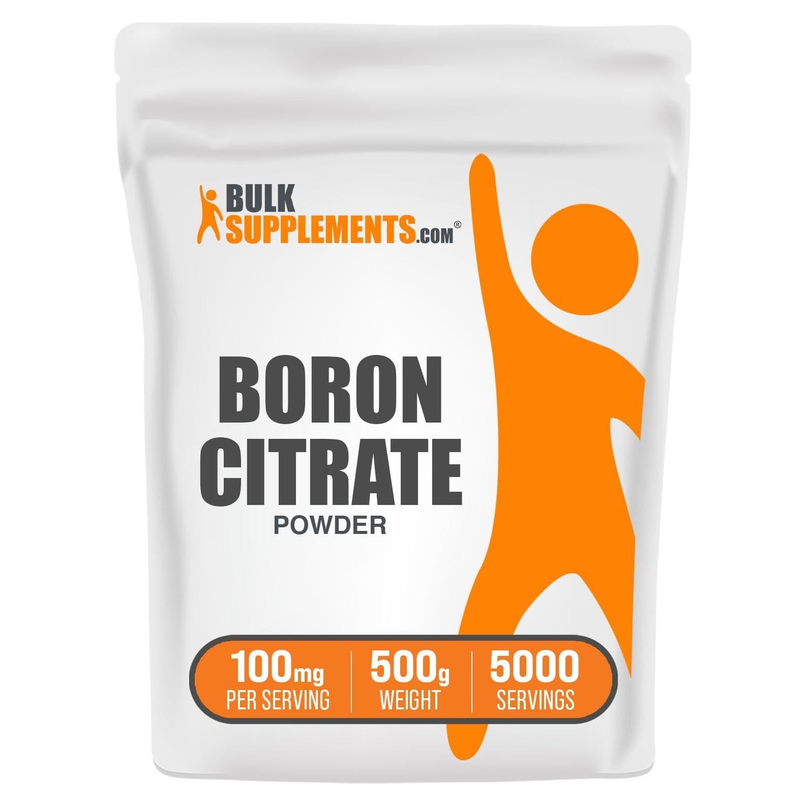 Polvo de Citrato de Boro BulkSupplements 500g - Suplemento Alimenticio