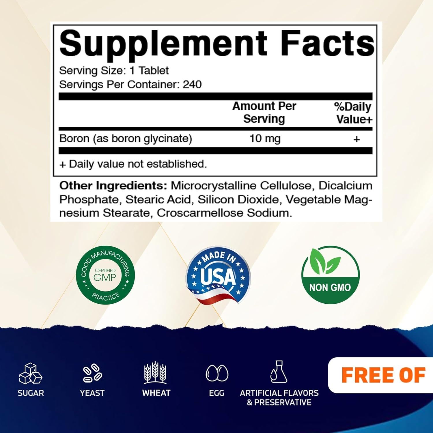 Vitamatic Boro Quelado 10mg 240 Tabletas - Salud Ósea y Hormonal