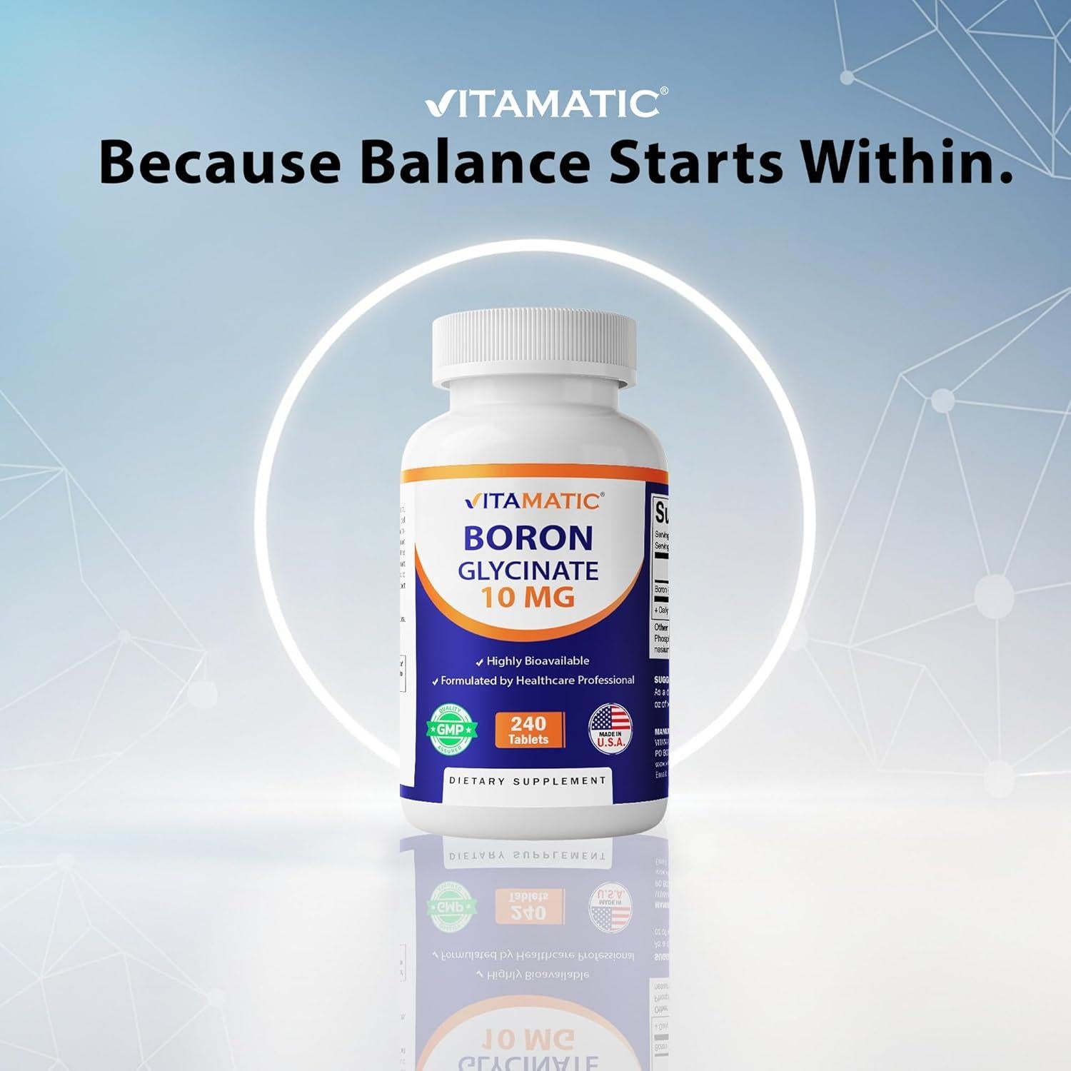 Vitamatic Boro Quelado 10mg 240 Tabletas - Salud Ósea y Hormonal