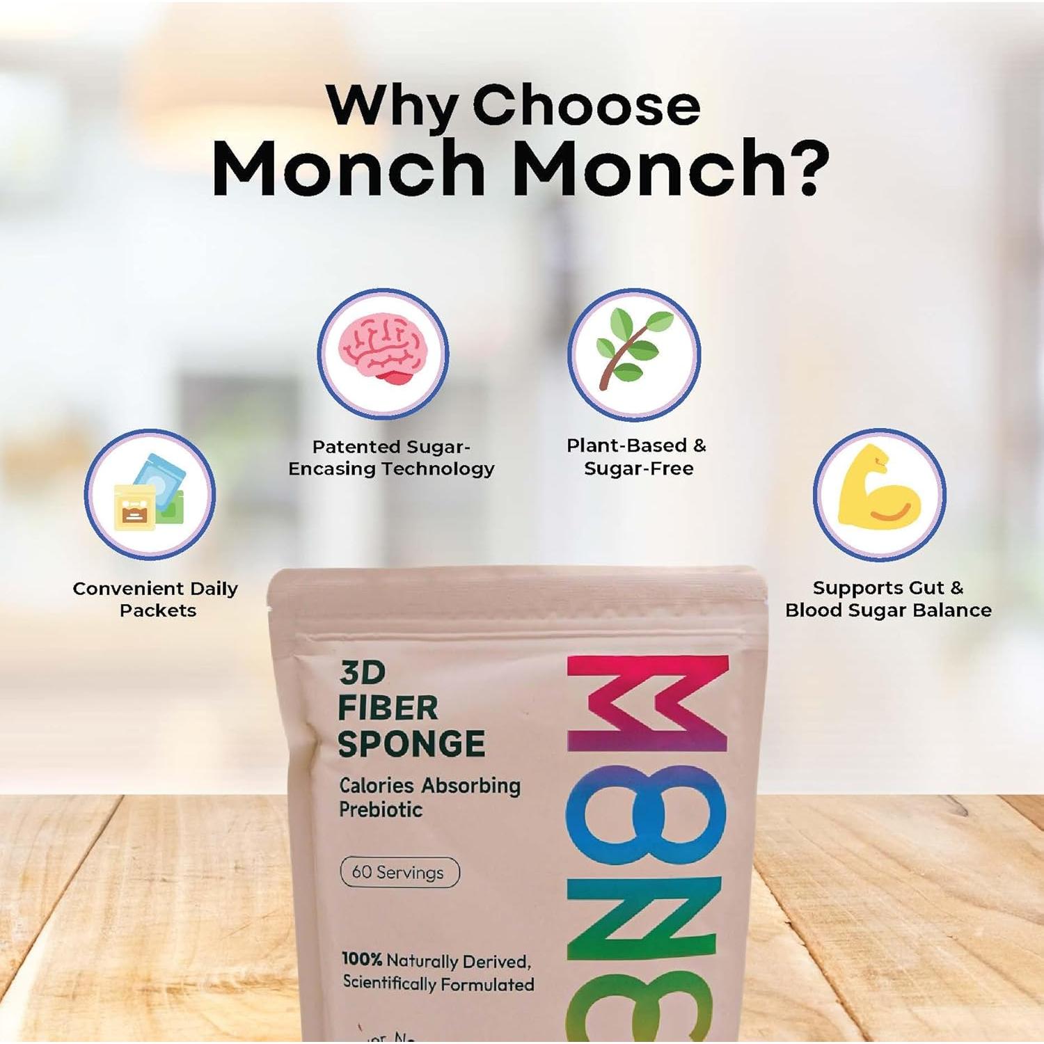 Monch Monch Suplemento de Fibra Vegano - 60 Sobres Originales