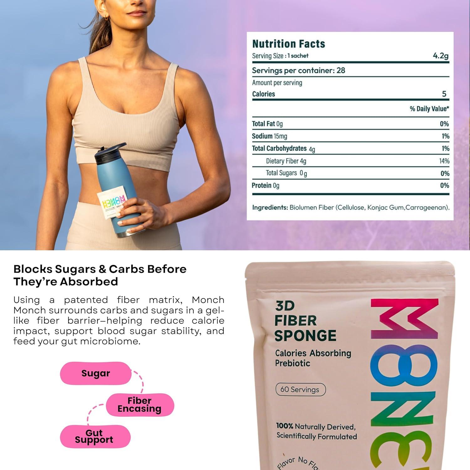 Monch Monch Suplemento de Fibra Vegano - 60 Sobres Originales