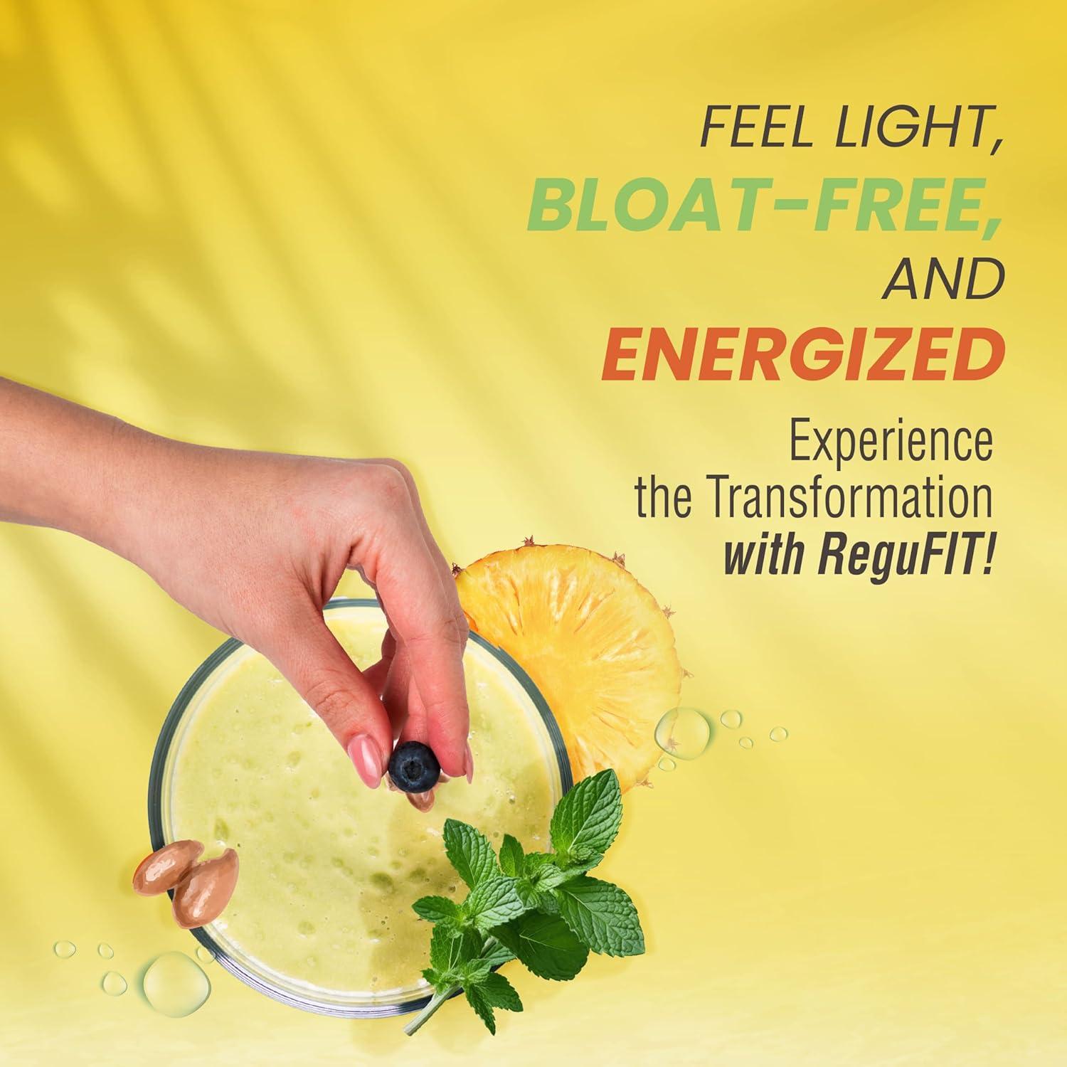 Polvo de fibra Regufit con Omega-3 ALA sabor piña 30 porciones