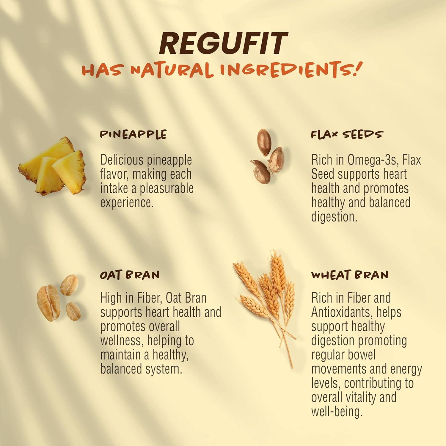 Polvo de fibra Regufit con Omega-3 ALA sabor piña 30 porciones