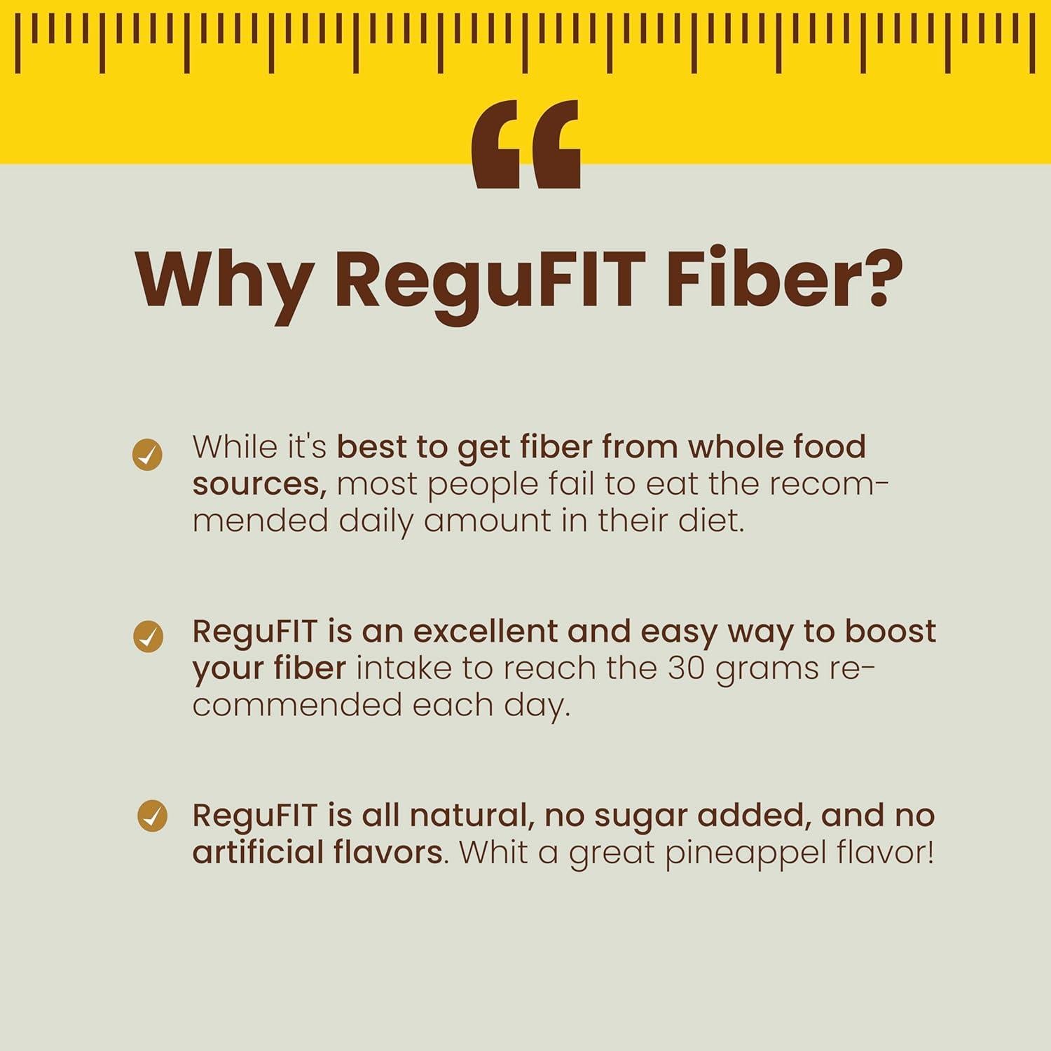 Polvo de fibra Regufit con Omega-3 ALA sabor piña 30 porciones