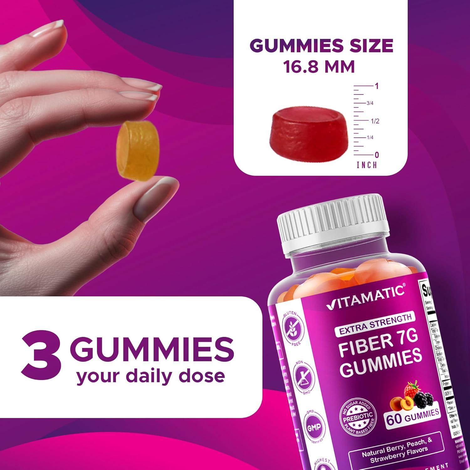 Gomitas de Fibra Prebiótica Vitamatic 120 Unidades - Sin Azúcar