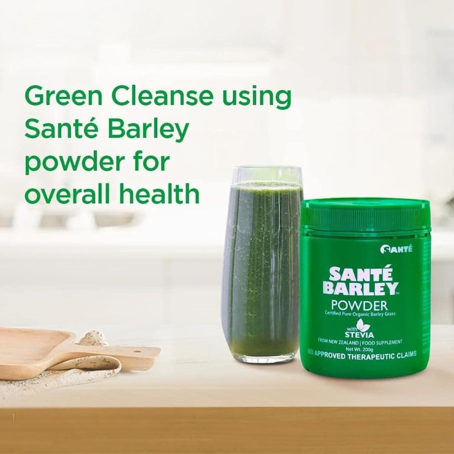 Sante Barley Polvo Puro 200g - Suplemento Herbal Orgánico Sin Gluten