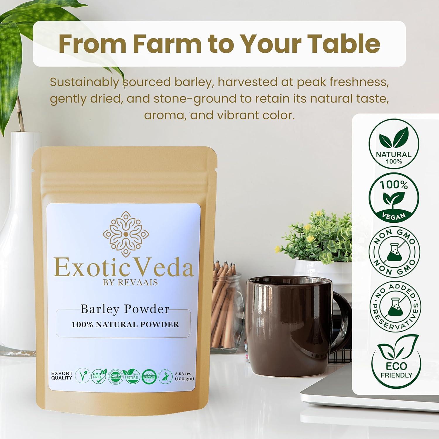 Polvo de Césped de Cebada Exotic Veda 100g - Superalimento Vegano