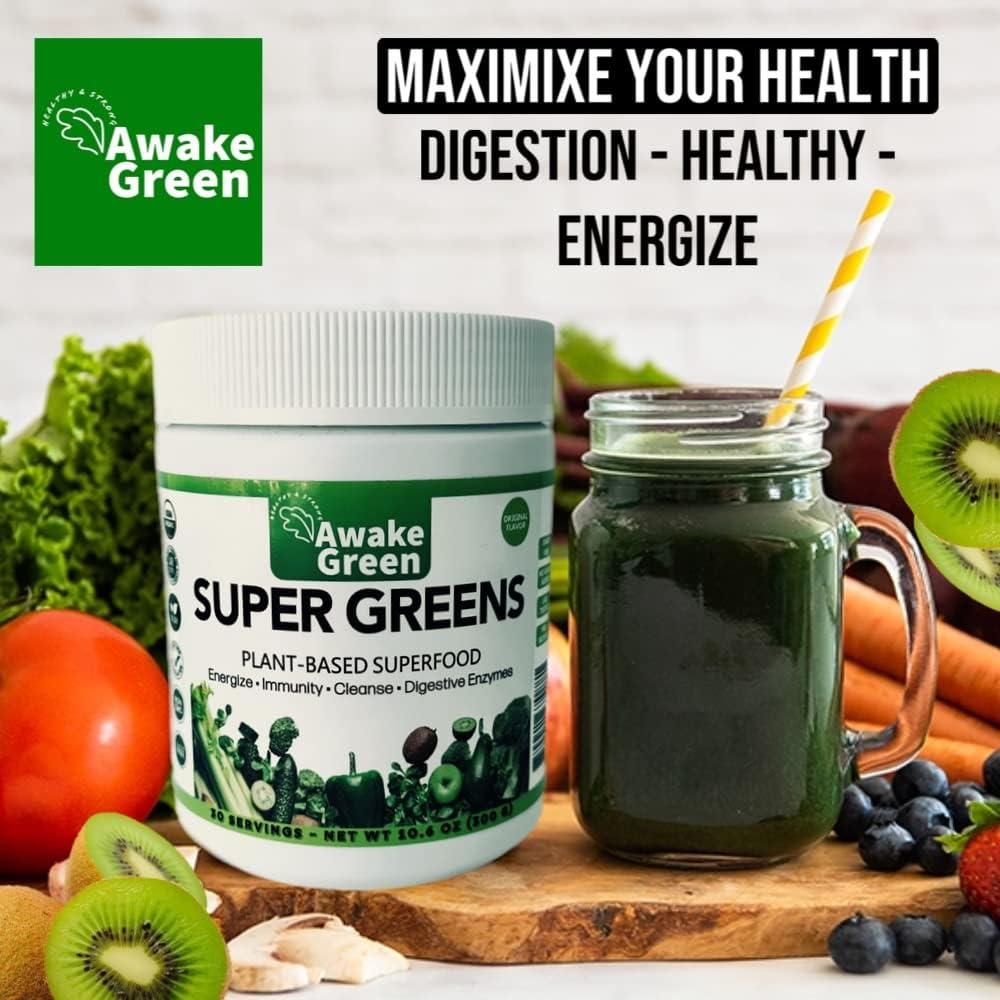 Polvo de Superalimentos Orgánico Awake Green - 380g - Sin Gluten