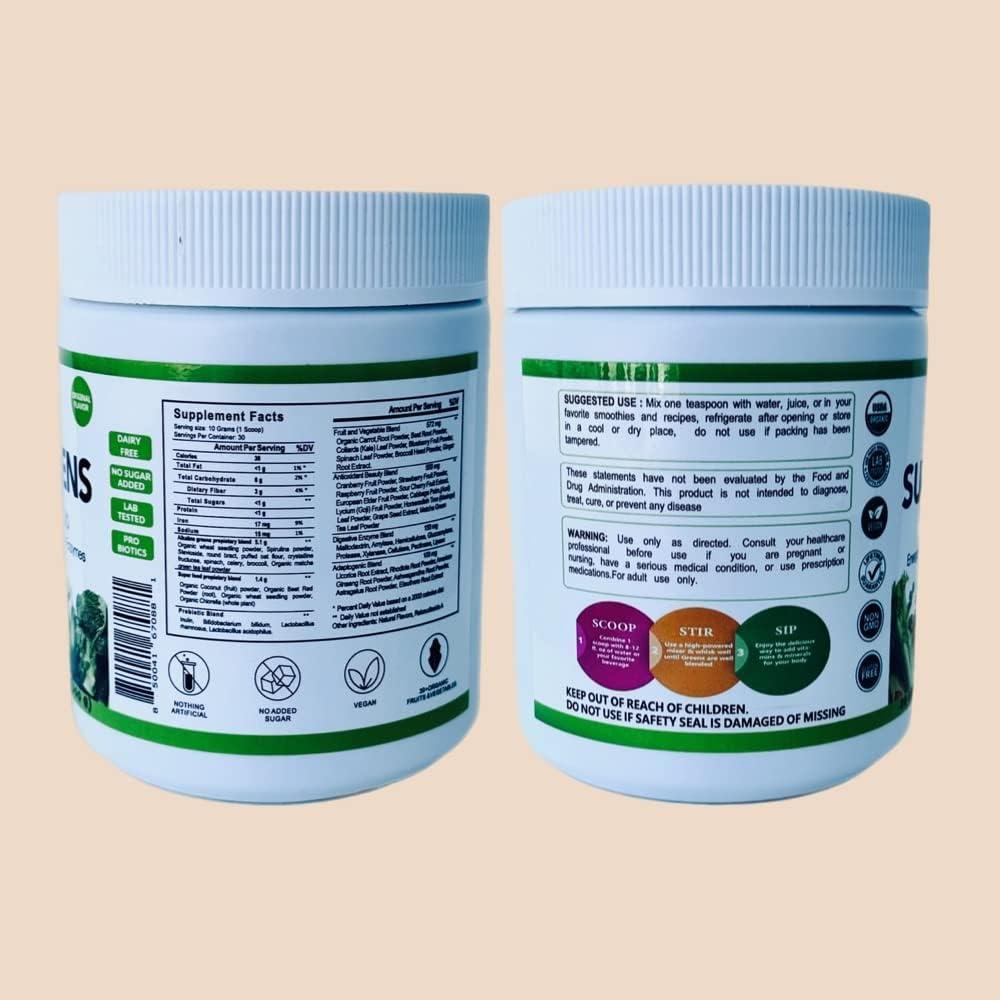 Polvo de Superalimentos Orgánico Awake Green - 380g - Sin Gluten