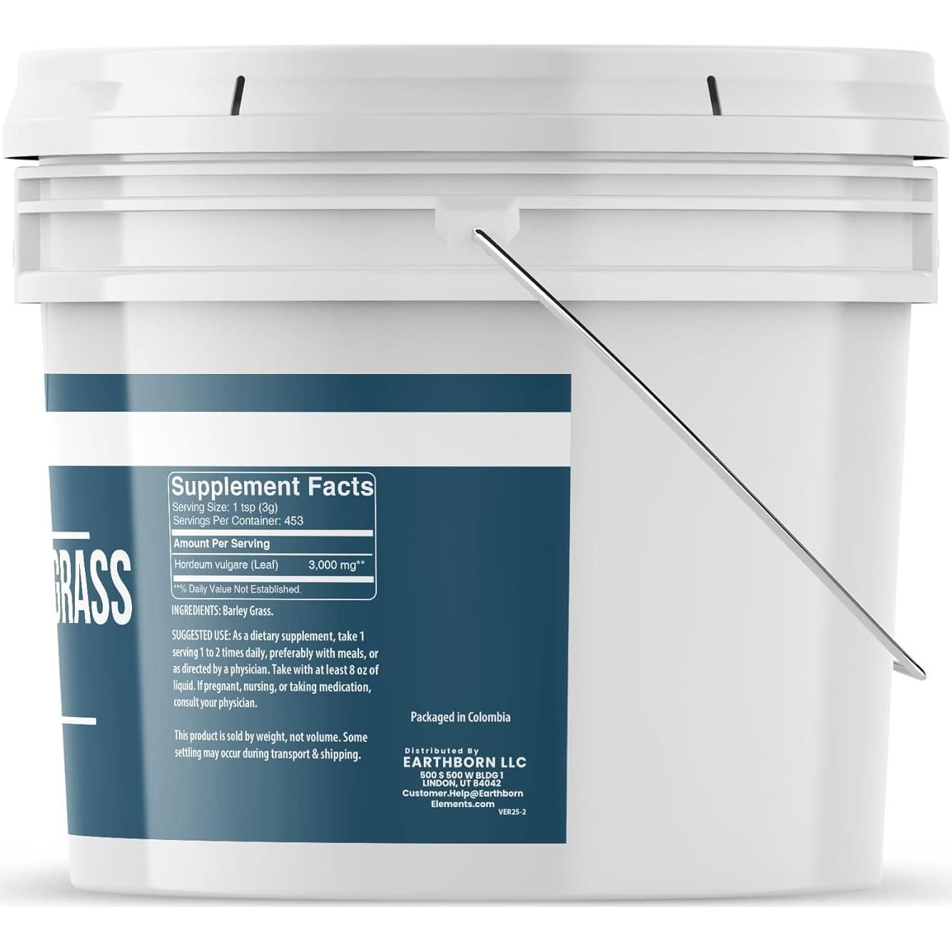 Polvo de Césped de Cebada Earthborn Elements 3.78L Suplemento Herbal