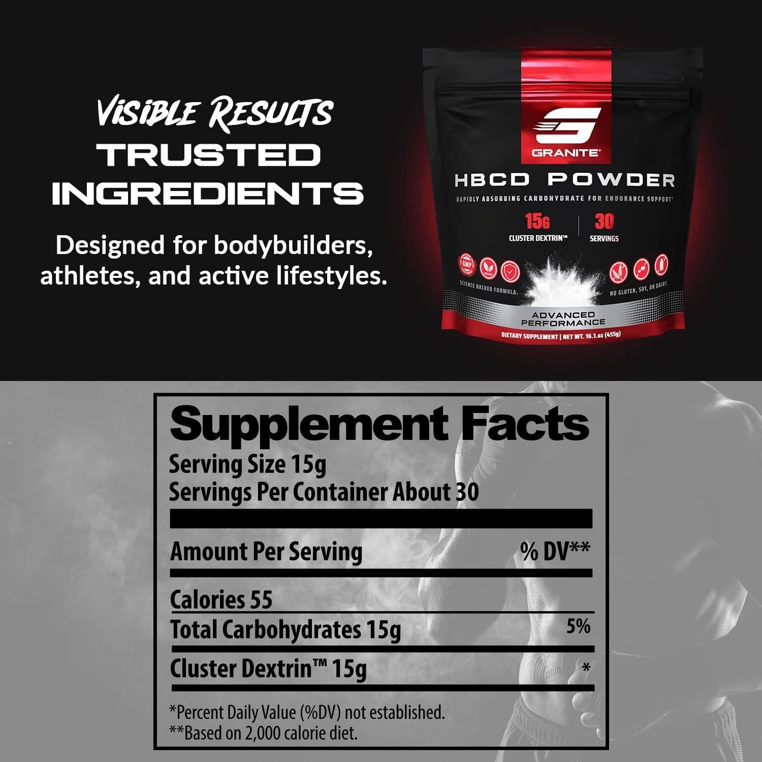 Polvo de Dextrina Cíclica HBCD Granite 30 Porciones Energía