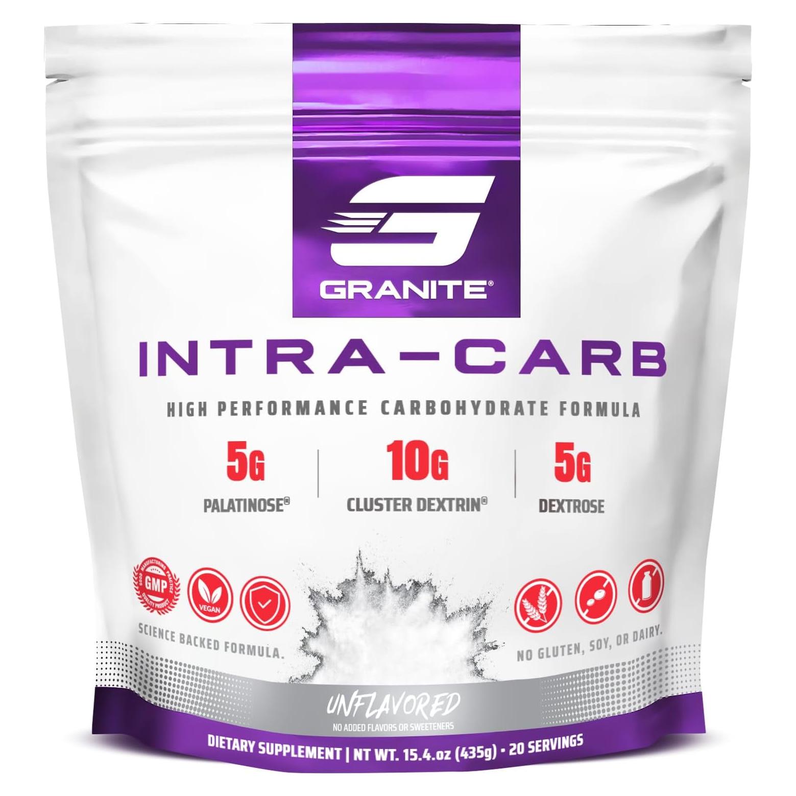 Polvo de Carbohidratos Intra Carb Granite, Sin Sabor, 20 Porciones