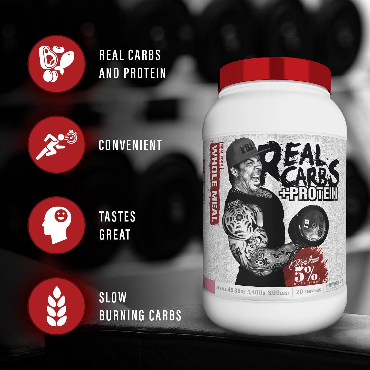 5% Nutrition Carbohidratos Reales + Proteína 1.30 kg Sabor Plátano y Nueces