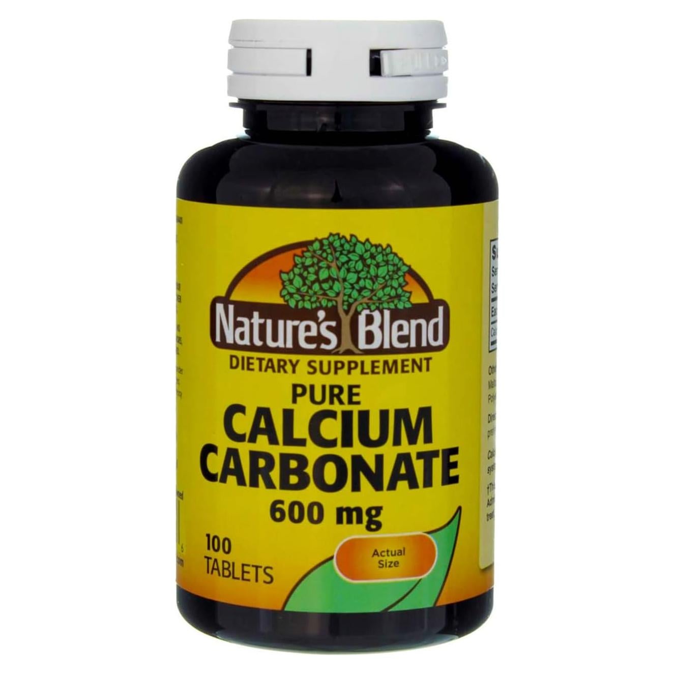 Tabletas de Carbonato de Calcio Nature's Blend 600mg 200 unidades