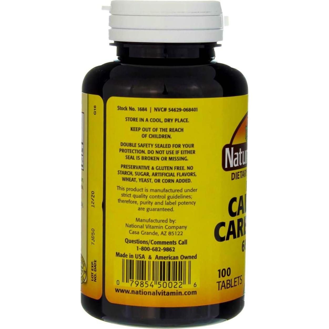 Tabletas de Carbonato de Calcio Nature's Blend 600mg 200 unidades