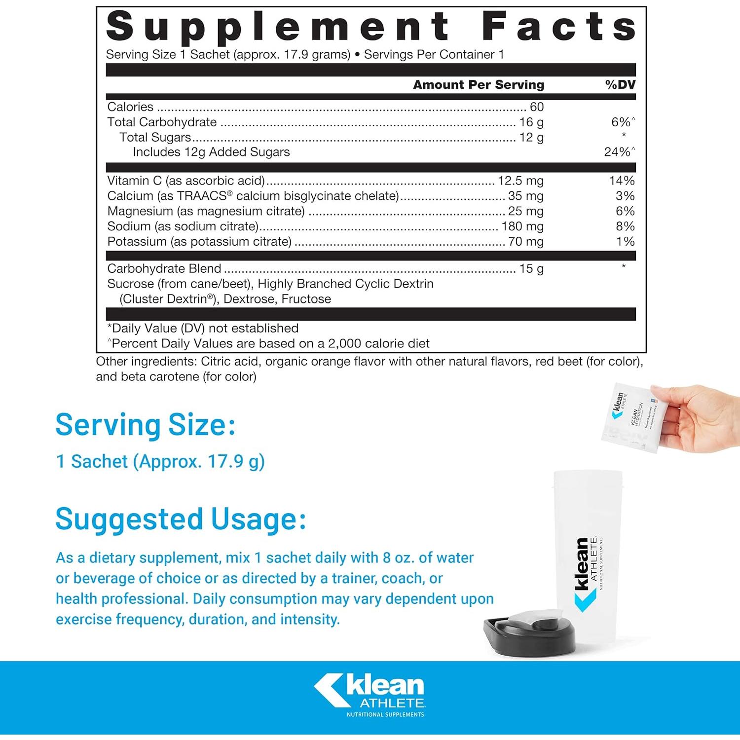 Klean Athlete Klean Hydration 10 Sobres Electrolitos Naranja