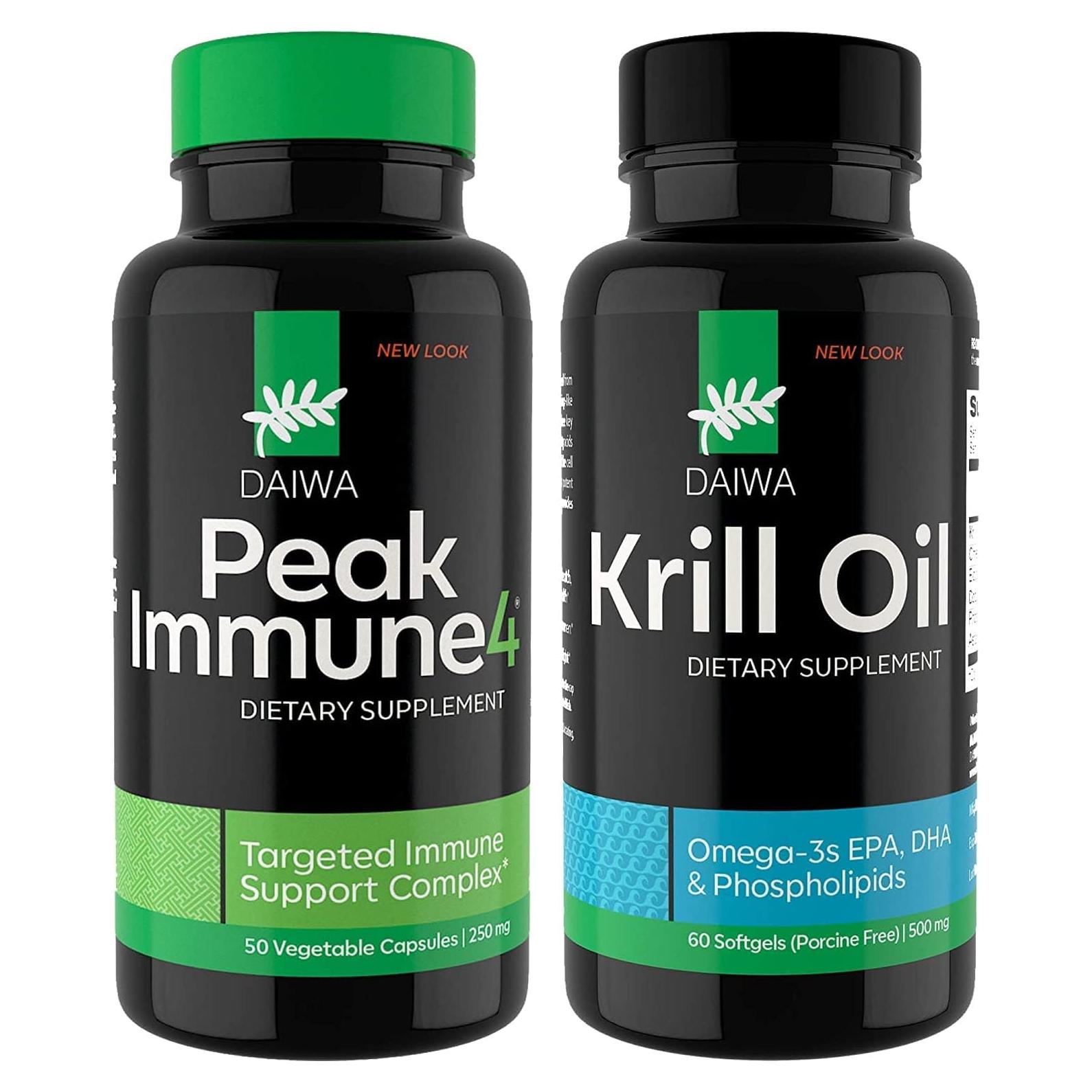 Daiwa PeakImmune4 + Aceite de Krill 110 Cápsulas - Suplemento Inmunológico