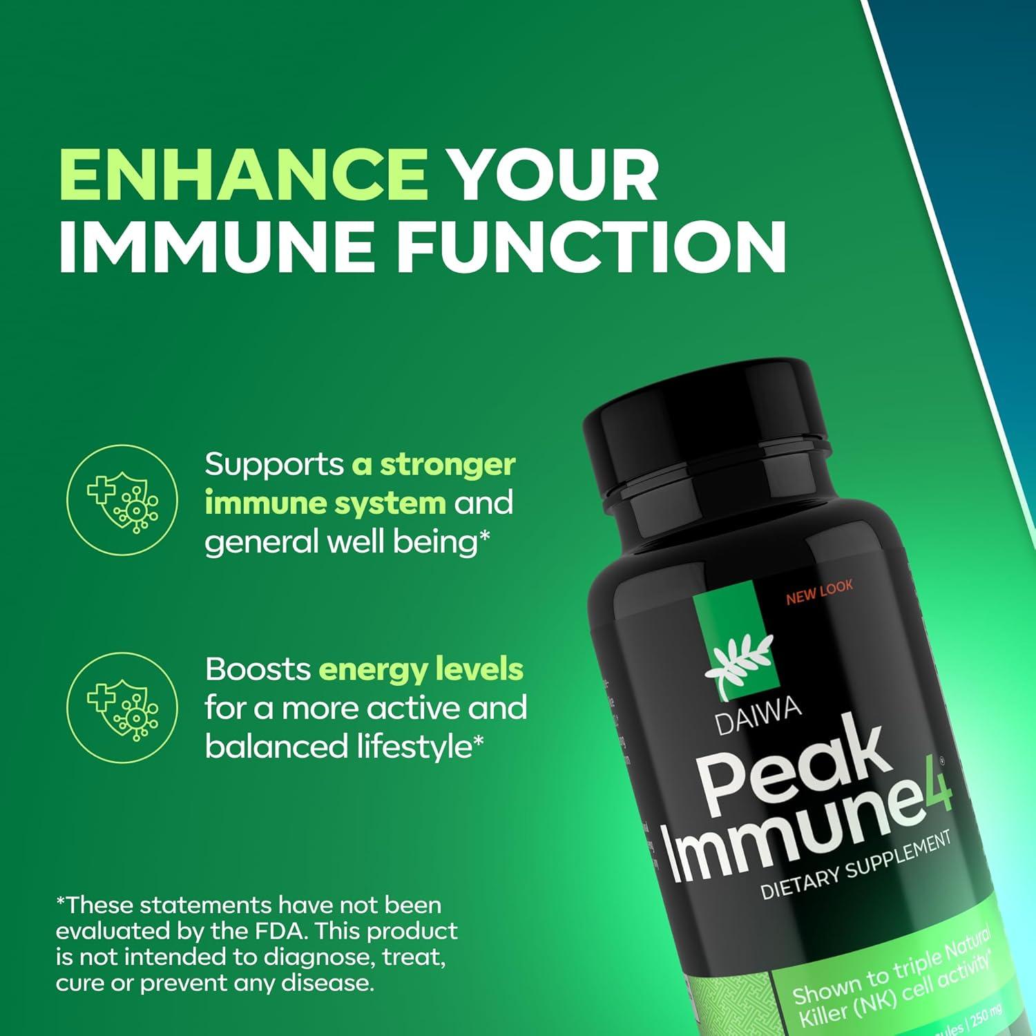 Daiwa PeakImmune4 + Aceite de Krill 110 Cápsulas - Suplemento Inmunológico