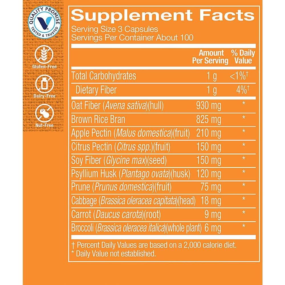 Mezcla de Fibra The Vitamin Shoppe 300 Cápsulas Salud Digestiva