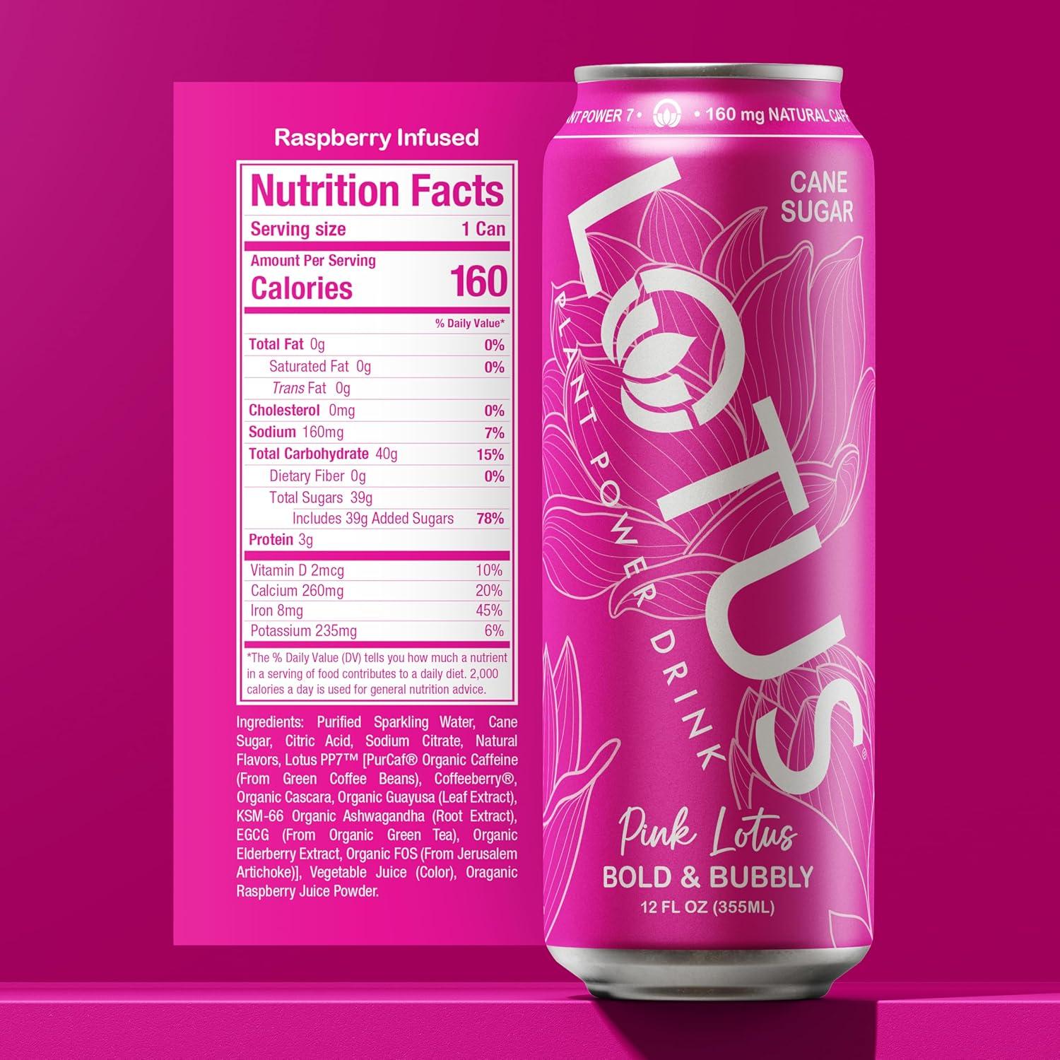 Bebida Energética Loto Rosa 355 ml | 160 mg Cafeína Natural