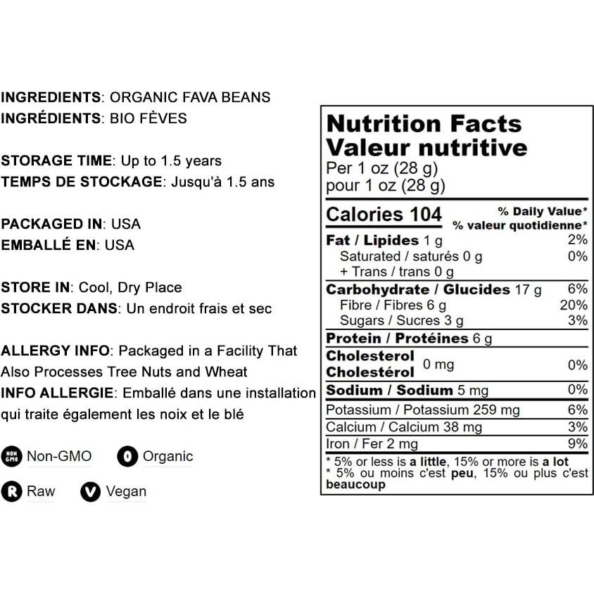 Harina de Frijol Fava Orgánica Food to Live 1.13 kg - Vegana