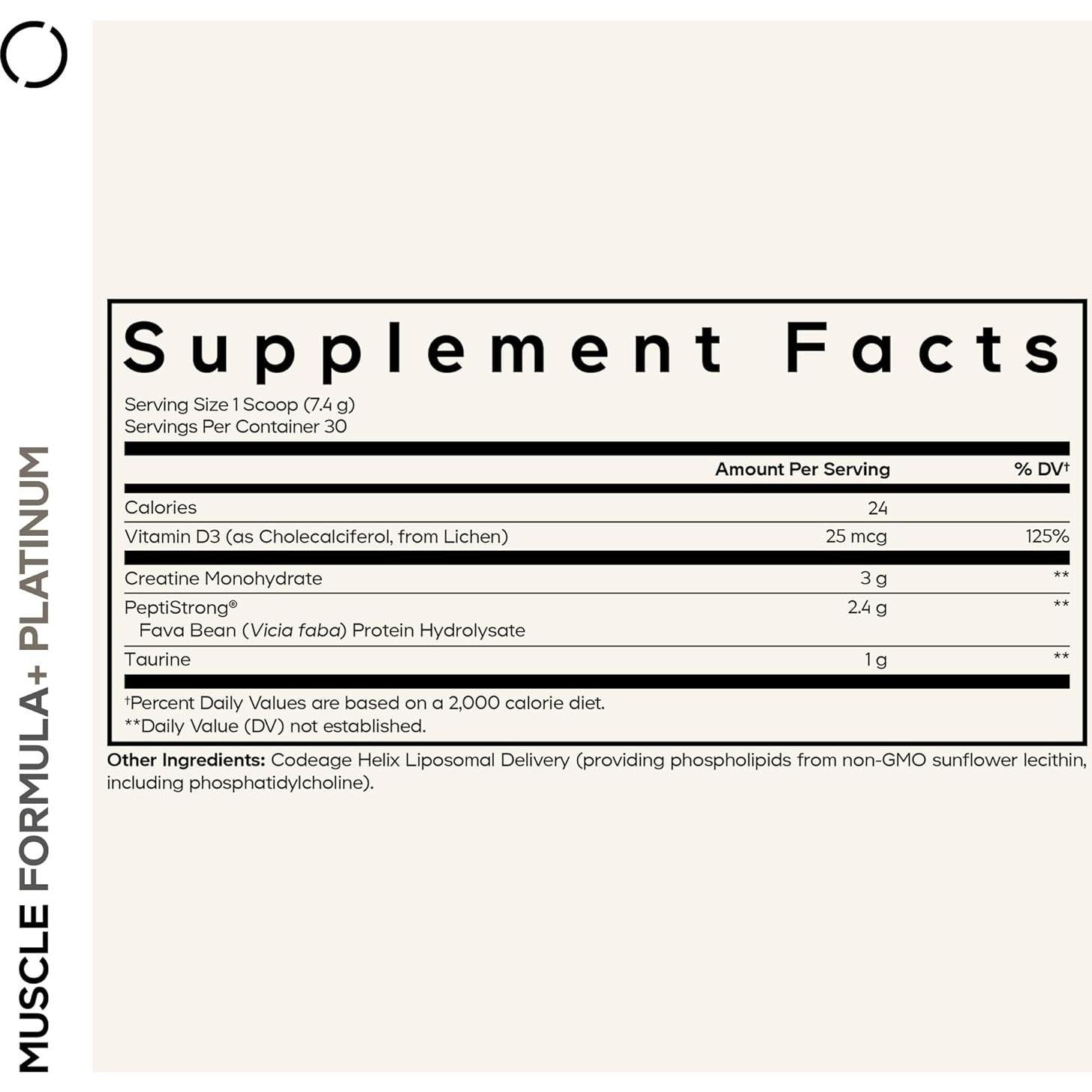 Suplemento Codeage Fórmula Muscular+ Platino 248g Creatina