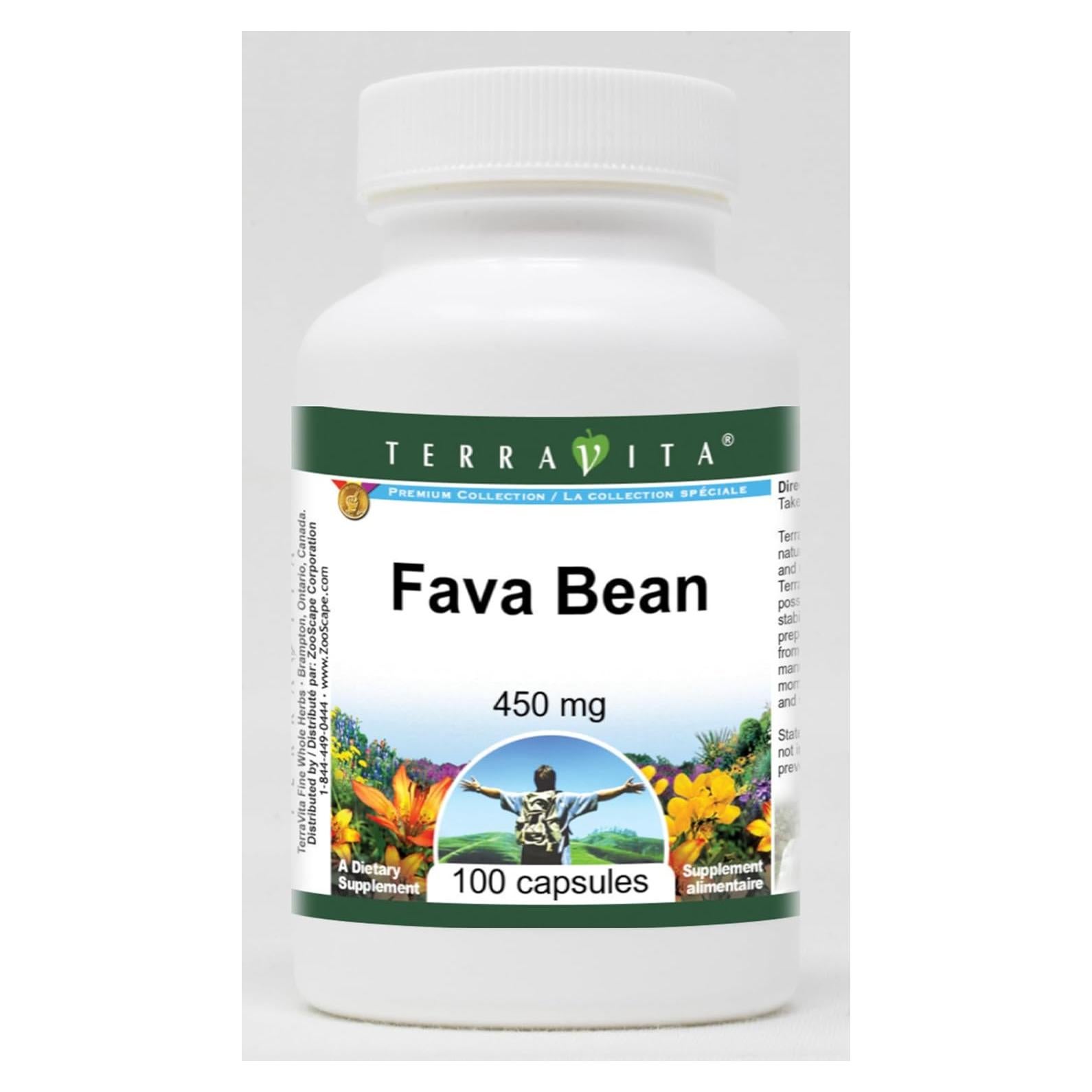 Frijol Fava 450 mg TerraVita - 100 Cápsulas Sin Rellenos