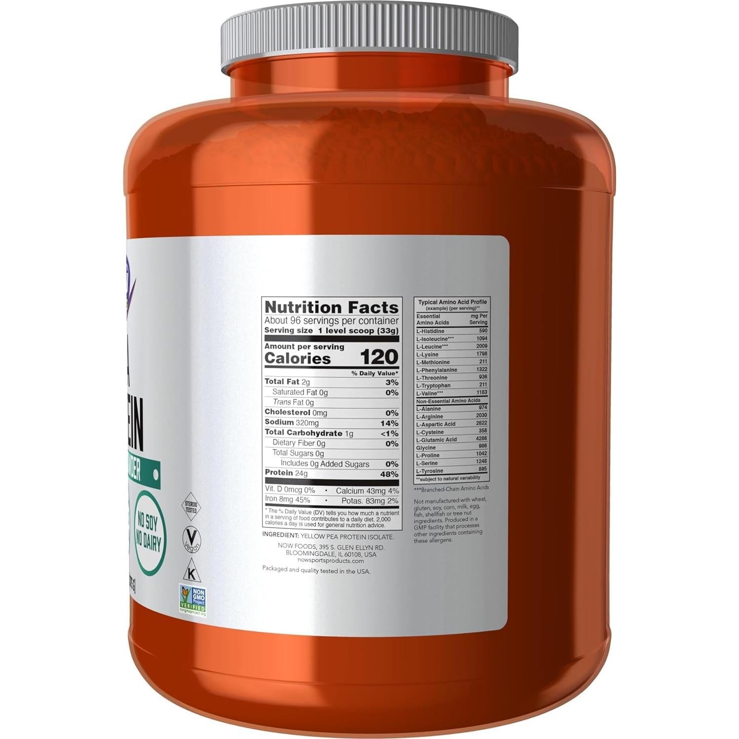 Proteína de Guisante Natural NOW Sports 3.18 kg
