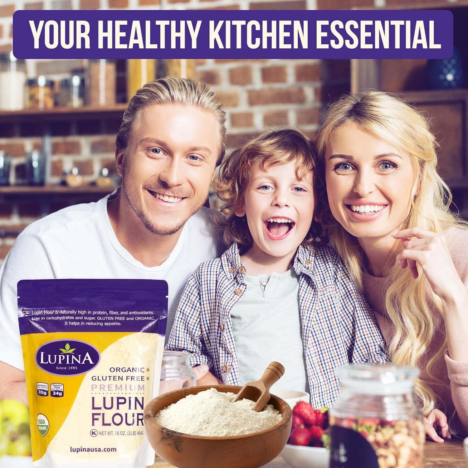 Harina de Lupina Orgánica Sin Gluten 453.6 g - Alta en Proteínas