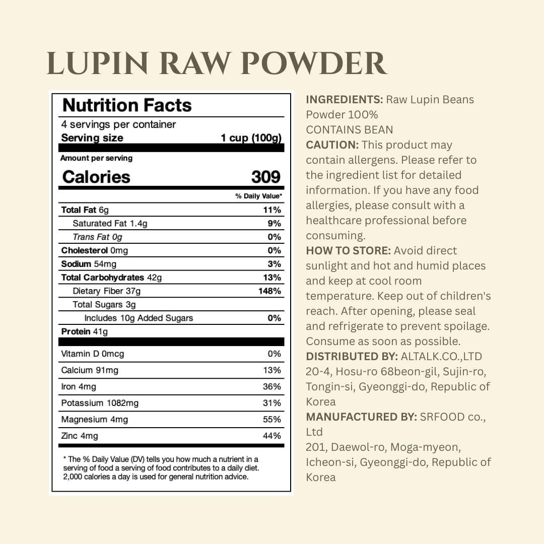 Harina de Frijol Lupin LUPIN 400g Sin Gluten y Sin OGM