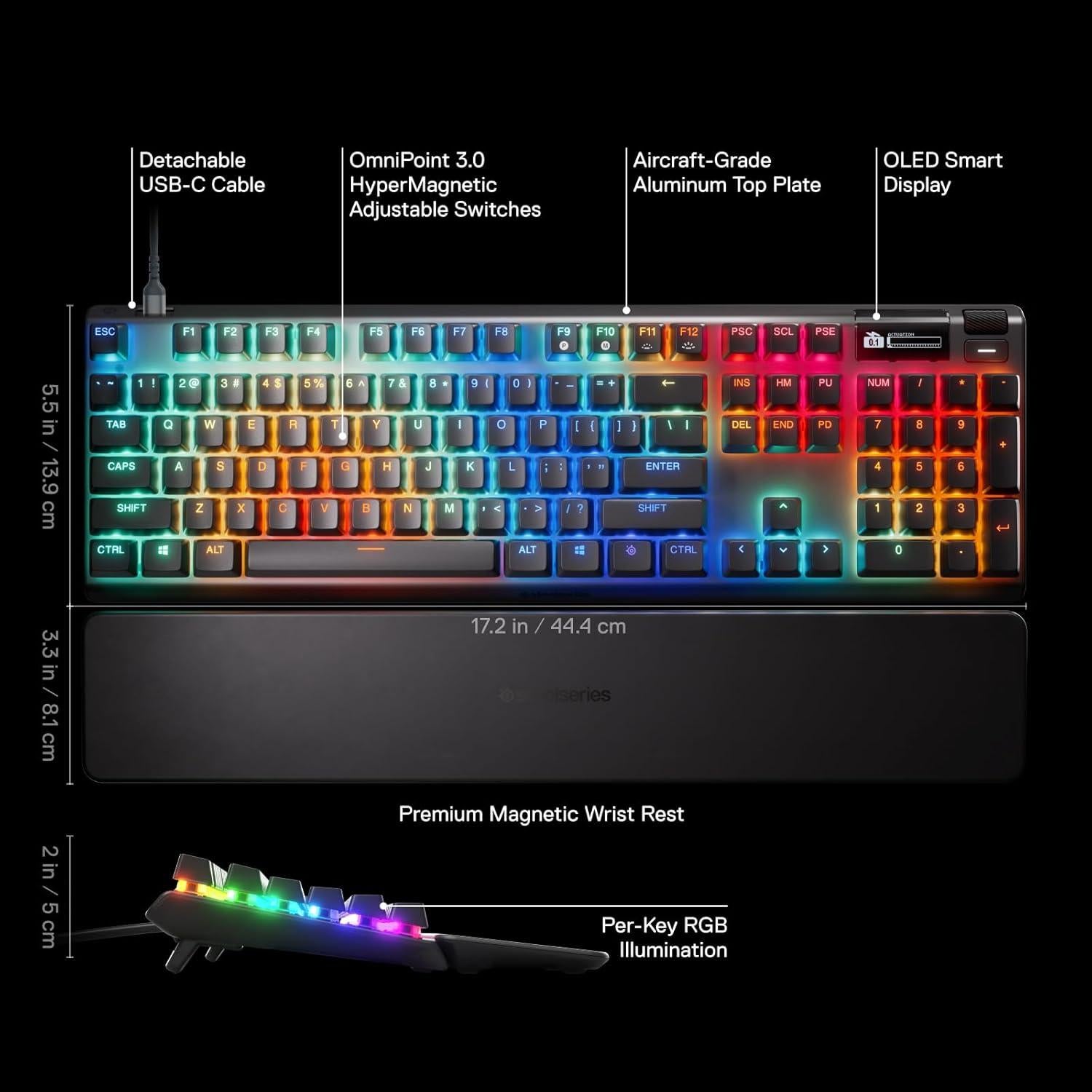 Teclado Gaming SteelSeries Apex Pro Gen 3 RGB PBT USB-C