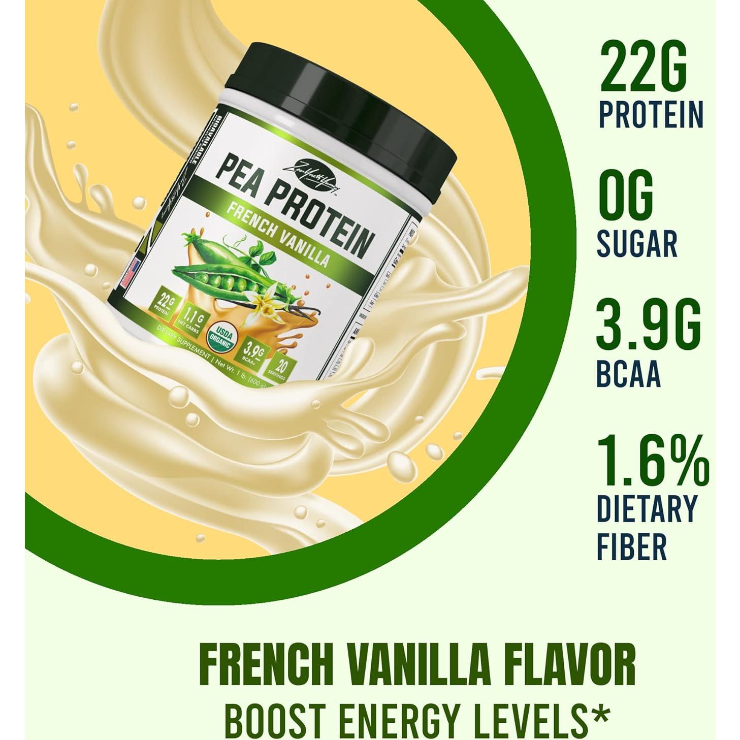 Proteína en Polvo de Guisante ZYY - Vainilla 22g Vegana 0.59kg