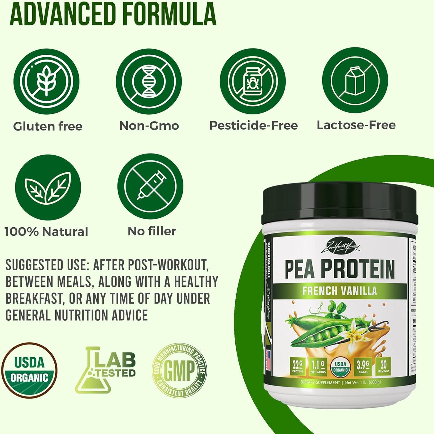 Proteína en Polvo de Guisante ZYY - Vainilla 22g Vegana 0.59kg