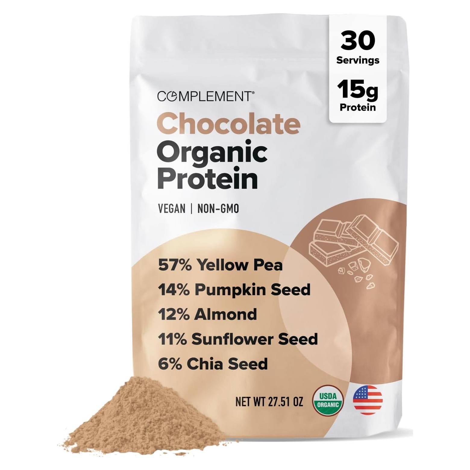 Polvo de Proteína Vegana Chocolate Orgánico 30 Porciones 15g