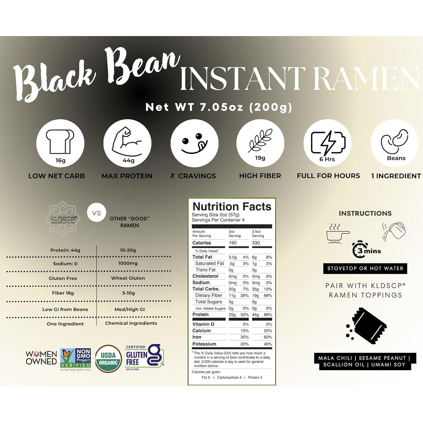 Pasta de Proteína de Frijol Negro Orgánica KLDSCP 6 Paquetes