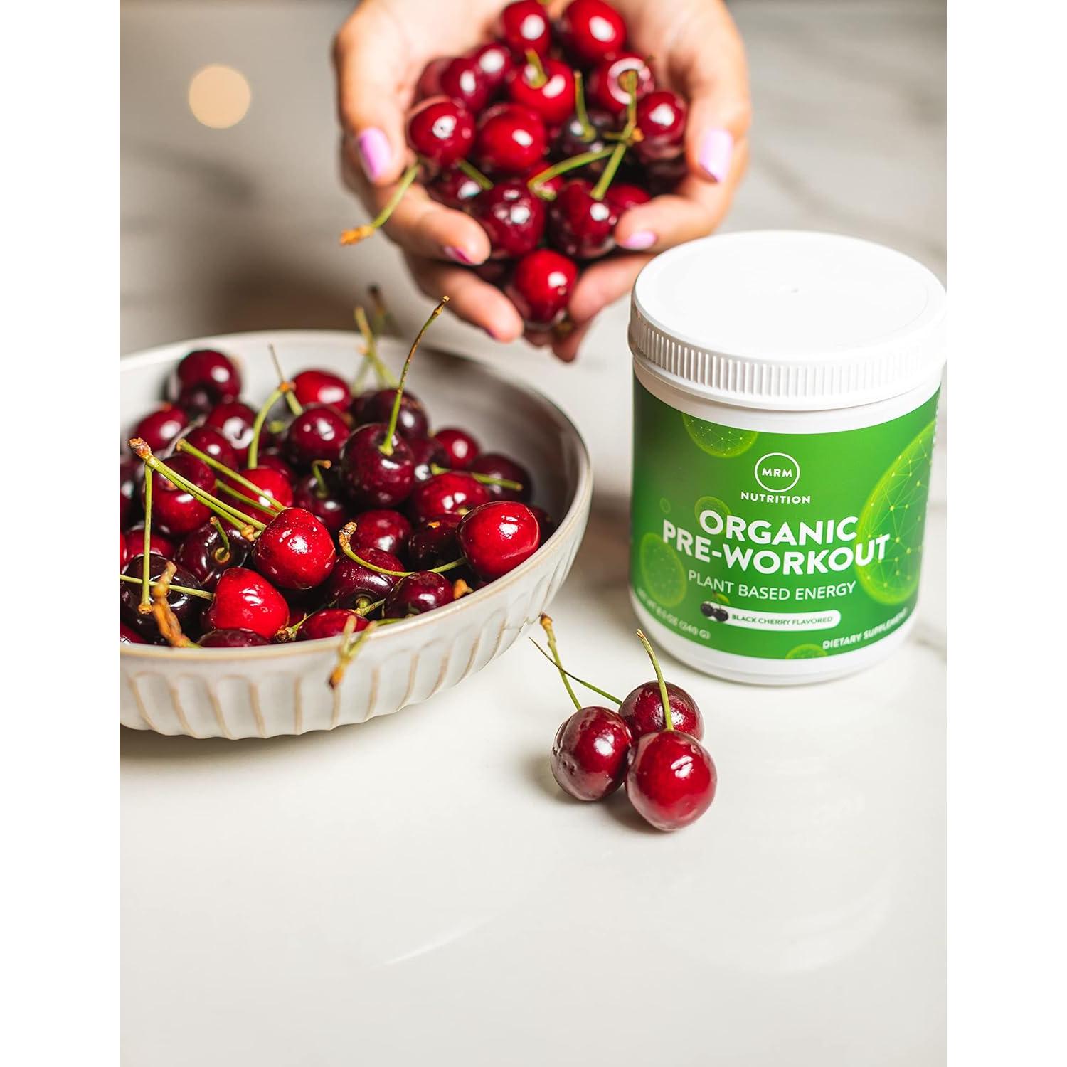 Polvo Pre-Entrenamiento Orgánico MRM Nutrition Cereza Negra 20 Porciones