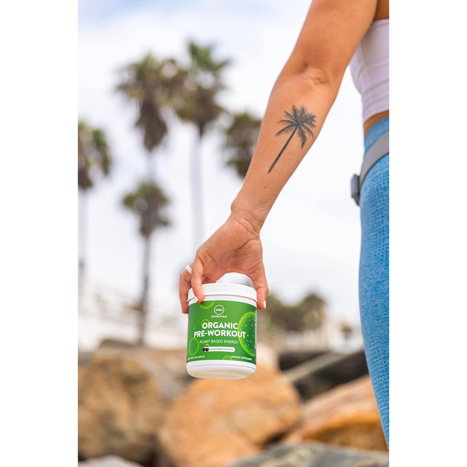 Polvo Pre-Entrenamiento Orgánico MRM Nutrition Cereza Negra 20 Porciones