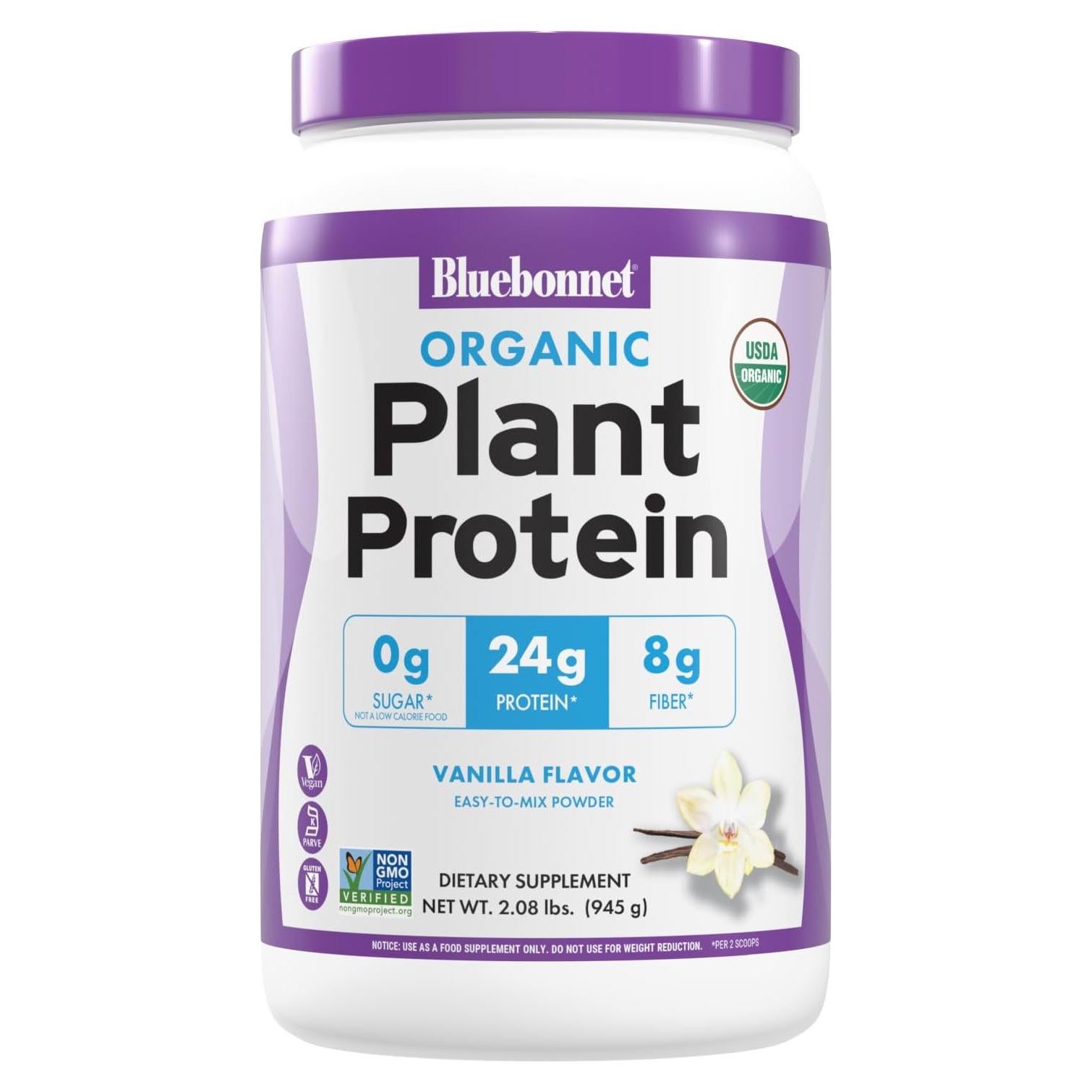 Polvo de Proteína Vegetal Orgánica BlueBonnet 0.94 kg Vainilla