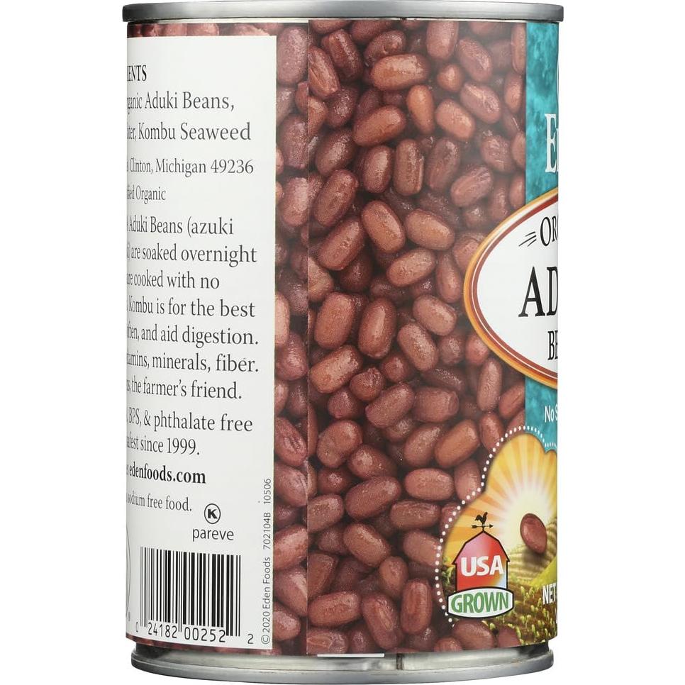 Frijoles Adzuki Orgánicos Eden 425 g - Paquete de 4