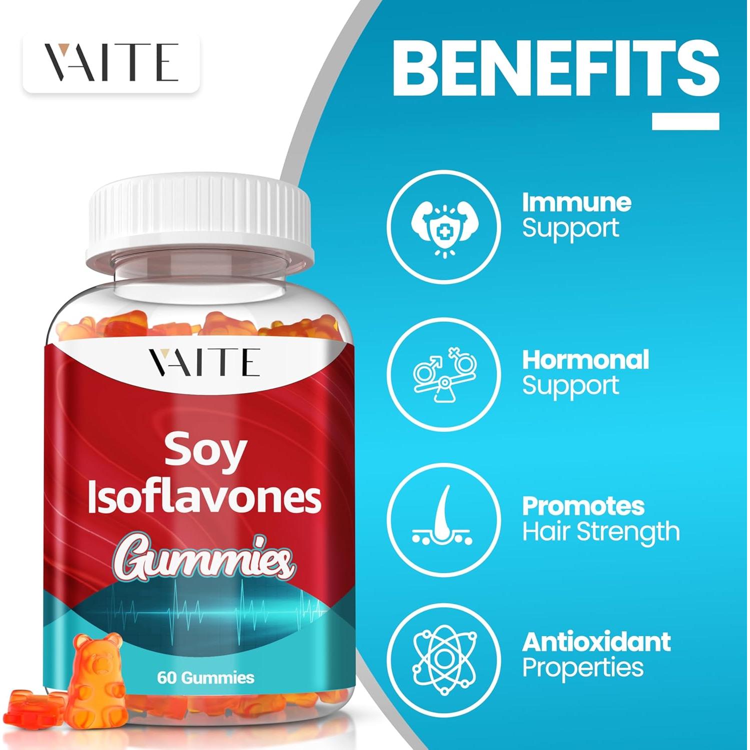 Suplemento de Isoflavonas de Soja VAITE - 60 Gominolas Veganas para Menopausia