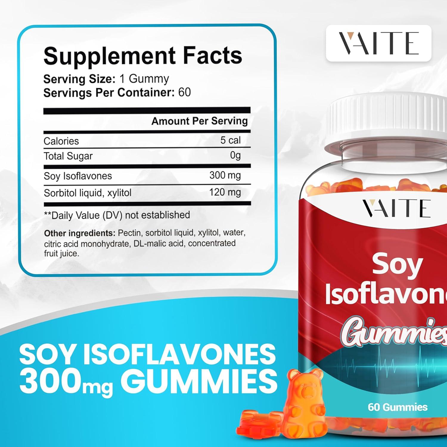 Suplemento de Isoflavonas de Soja VAITE - 60 Gominolas Veganas para Menopausia