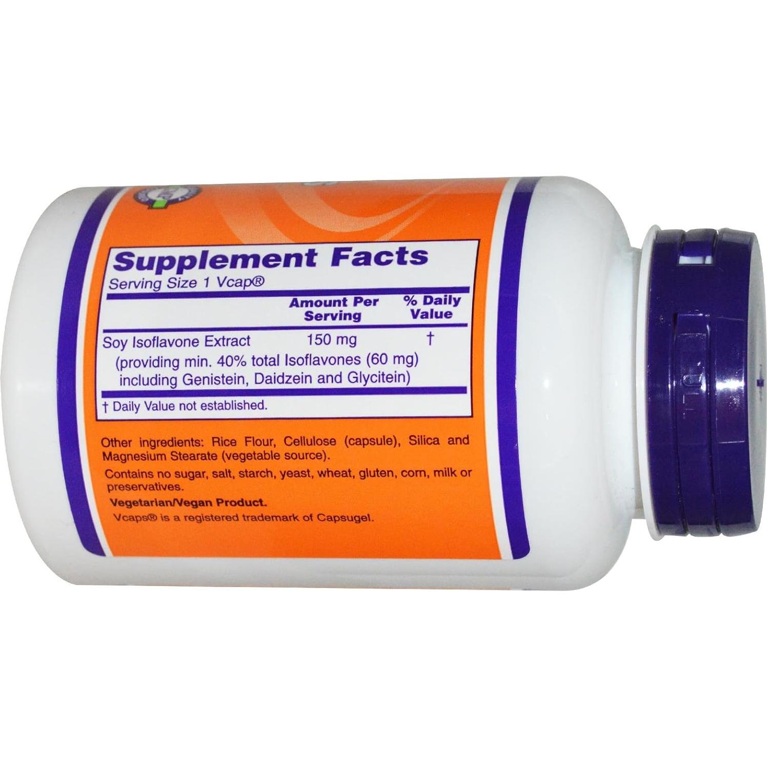 Isoflavonas de Soja NOW Foods 120 VegiCaps Extra Fuerte