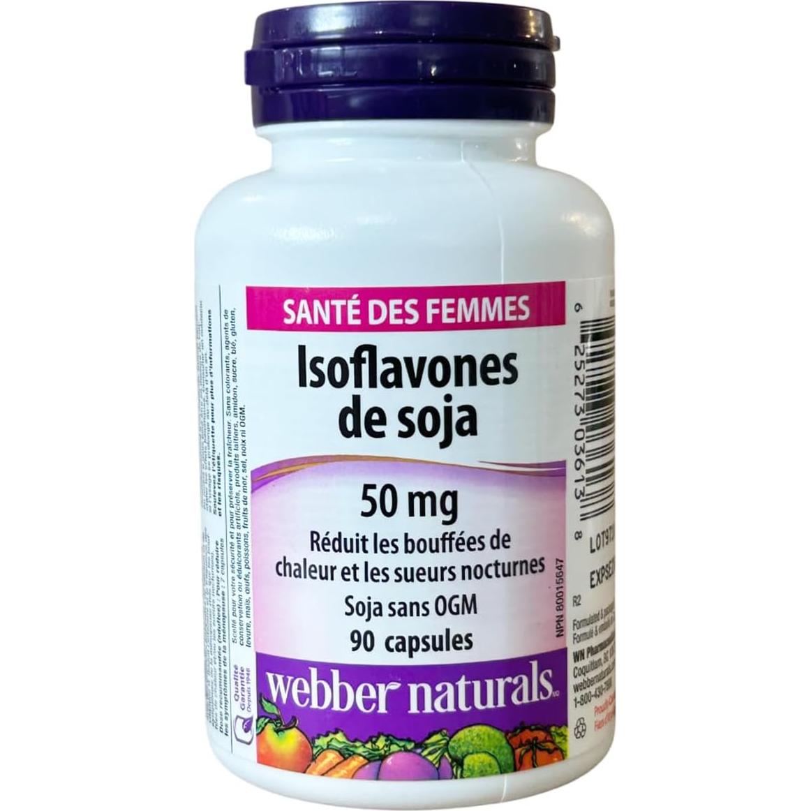 Isoflavonas de Soja Webber Naturals 50mg 90 Cápsulas