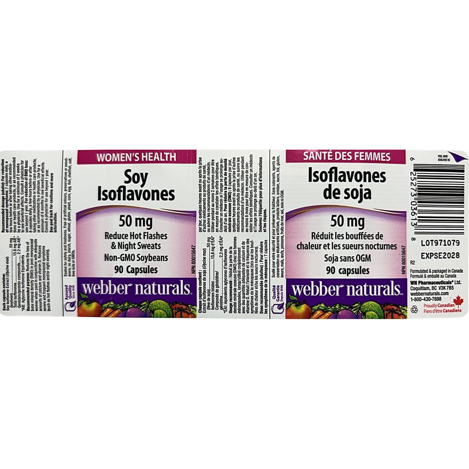Isoflavonas de Soja Webber Naturals 50mg 90 Cápsulas