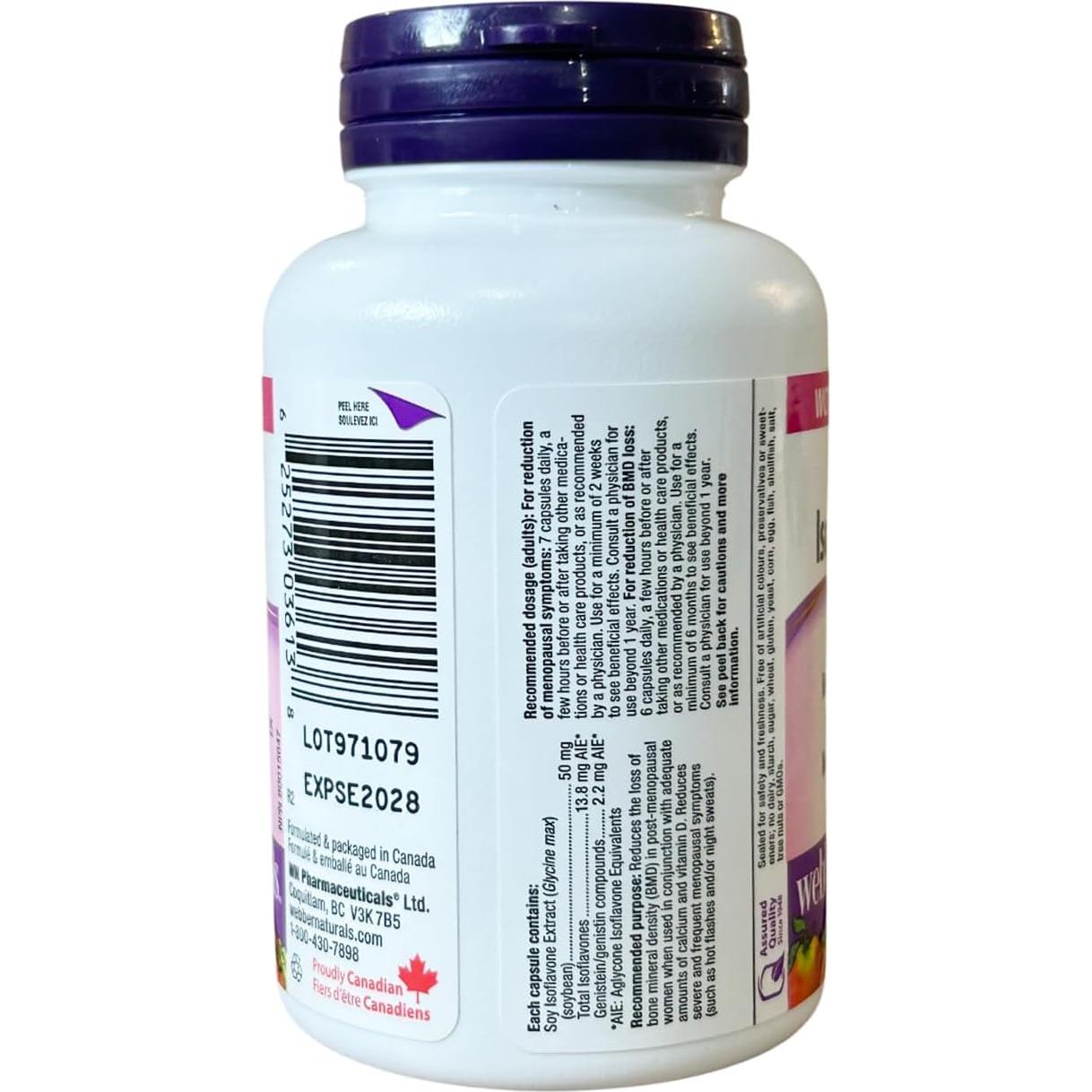 Isoflavonas de Soja Webber Naturals 50mg 90 Cápsulas